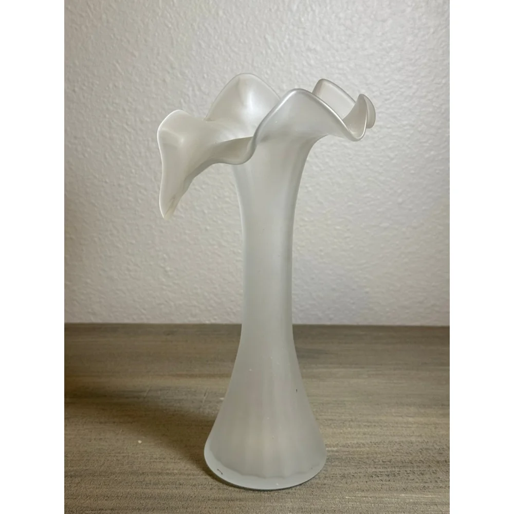 vintage frosted satin glass 